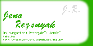 jeno rezsnyak business card